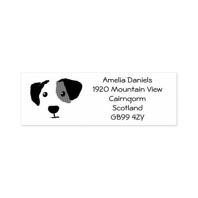 Quizzical Happy Dog Return Address Self-inking Stamp (Design)