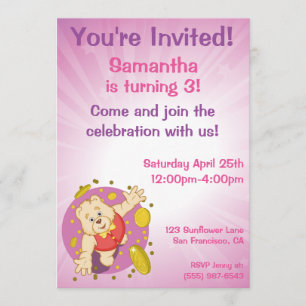Quizzy Bear Invitation