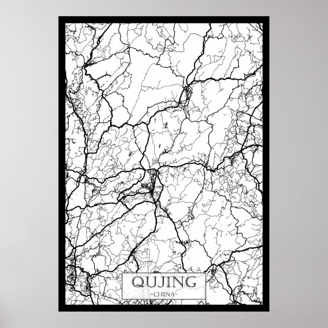 Qujing China City Map Poster (Front)