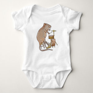 Quokka Australian Animal Drummer Baby Bodysuit