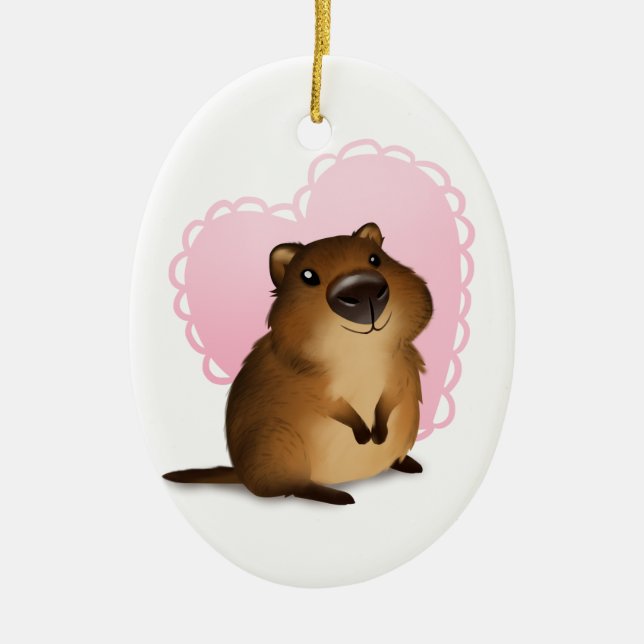 Quokka Ceramic Tree Decoration (Front)