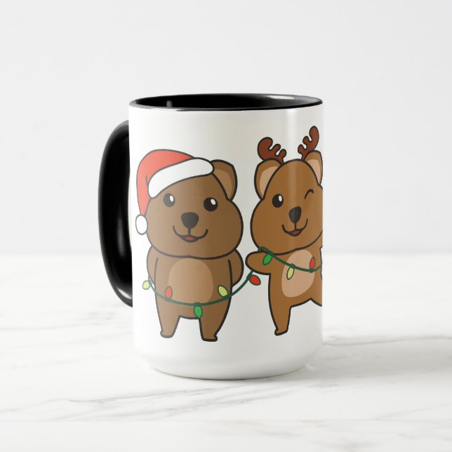 Quokka Christmas Christmas Animals Cute Quokkas Mug (Front Left)