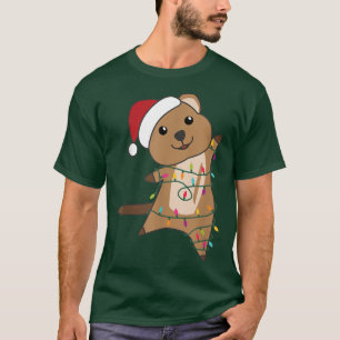 Quokka Christmas Christmas Animals Fairy Lights Wi T-Shirt