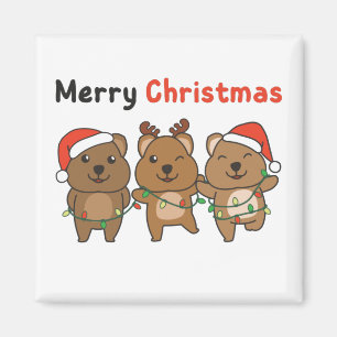 Quokka Christmas Cute Quokka Merry Christmas Magne Magnet