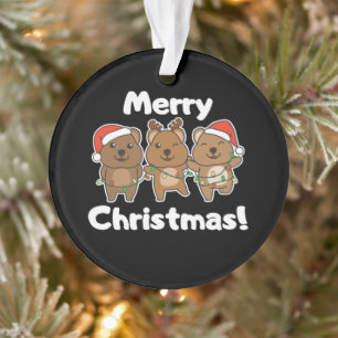 Quokka Christmas Cute Quokka Merry Christmas Ornament