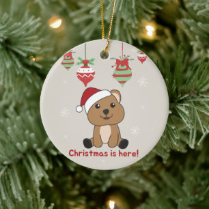 Quokka Christmas Snow Winter Animals Quokkas Ceram Ceramic Tree Decoration