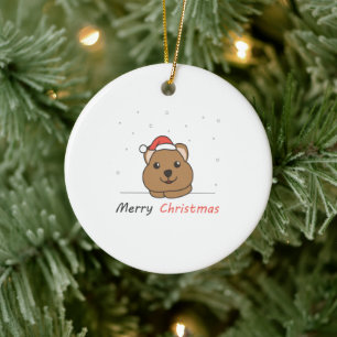 Quokka Christmas Snow Winter Animals Quokkas Ceramic Tree Decoration