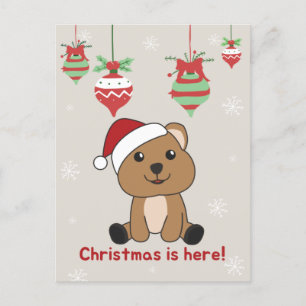 Quokka Christmas Snow Winter Animals Quokkas Holid Holiday Postcard