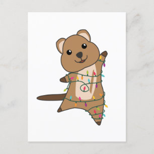 Quokka Christmas Snow Winter Animals Quokkas Holiday Postcard