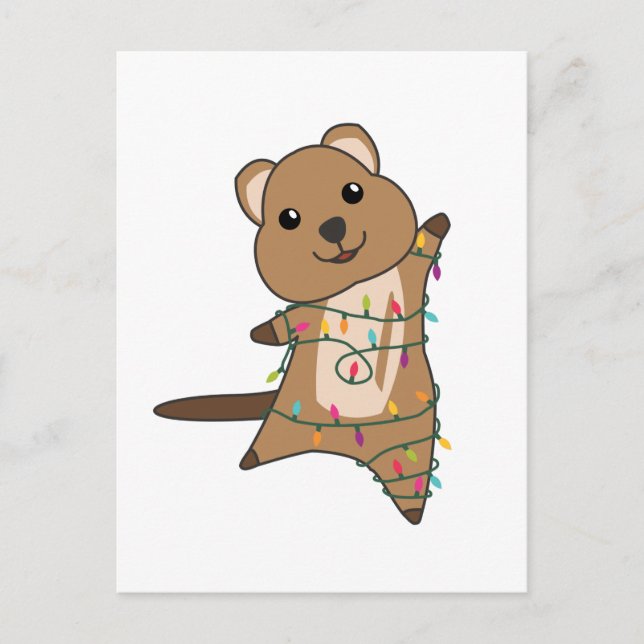Quokka Christmas Snow Winter Animals Quokkas Holiday Postcard (Front)