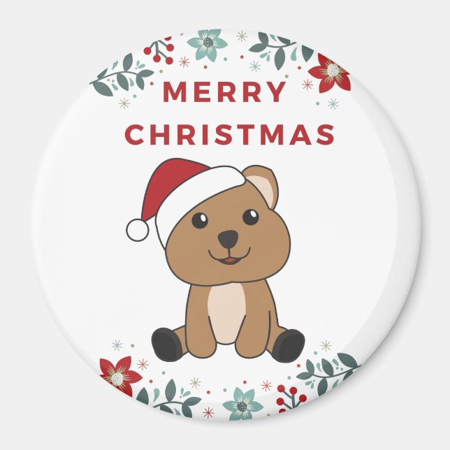 Quokka Christmas Snow Winter Animals Quokkas Magne Magnet (Front)