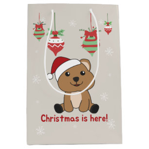 Quokka Christmas Snow Winter Animals Quokkas Mediu Medium Gift Bag