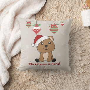 Quokka Christmas Snow Winter Animals Quokkas Throw Cushion