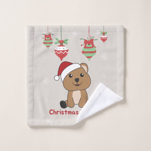 Quokka Christmas Snow Winter Animals Quokkas Wash  Wash Cloth (Wash Cloth)