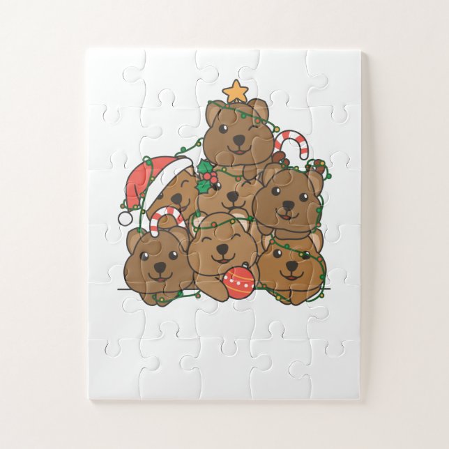 Quokka Christmas Tree Funny Animal Christmas Jigsaw Puzzle (Vertical)