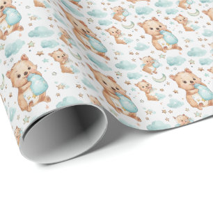 Quokka Cute Baby Pastel Watercolor Pattern  Wrapping Paper