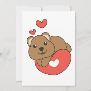 Quokka For Valentine's Day Cute Animals Heart Holi Holiday Card