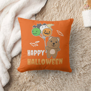 Quokka Halloween Balloons Kids Cute Animals Cushion