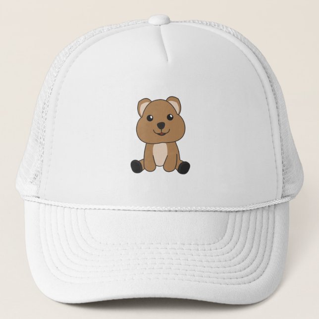 Quokka Happy Cute Animals Quokkas Trucker Hat (Front)