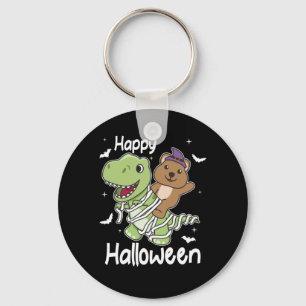 Quokka Happy Halloween T-rex Mummy Costume Key Ring