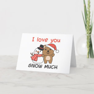 Quokka I Love You Snow Much Snowman Pun Holiday Card