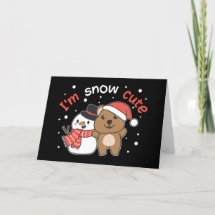 Quokka I'm Snow Cute Snowman Snow Pun Holiday Card