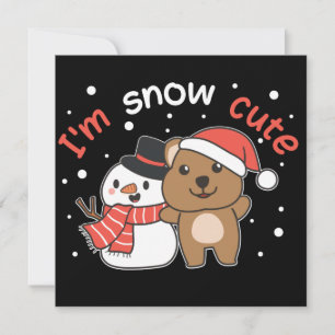Quokka I'm Snow Cute Snowman Snow Pun Invitation