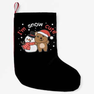 Quokka I'm Snow Cute Snowman Snow Pun Small Christmas Stocking