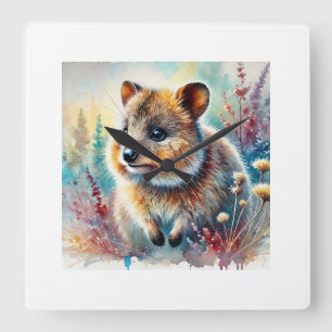 Quokka in a Vibrant Dreamscape 210824AREF143 - Wat Square Wall Clock
