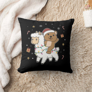 Quokka Llama Christmas Snow Winter Animals Cushion