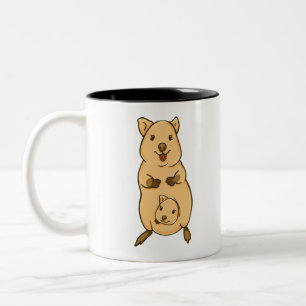quokka mum with her baby Two-Tone coffee mug