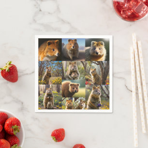 Quokka Photo Collage, Napkin