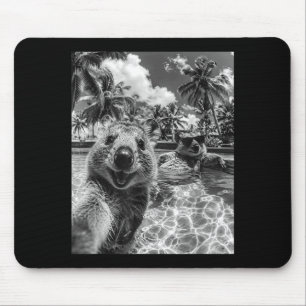 Quokka pool selfie vacation funny animal summer mouse mat