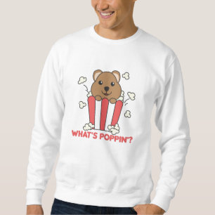 Quokka Popcorn Whats Poppin Funny Sweatshirt