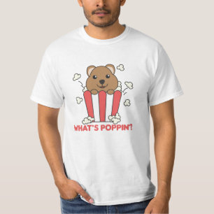 Quokka Popcorn Whats Poppin Funny T-Shirt