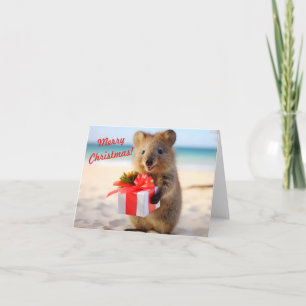 Quokka Selfie at the Beach - Christmas Card