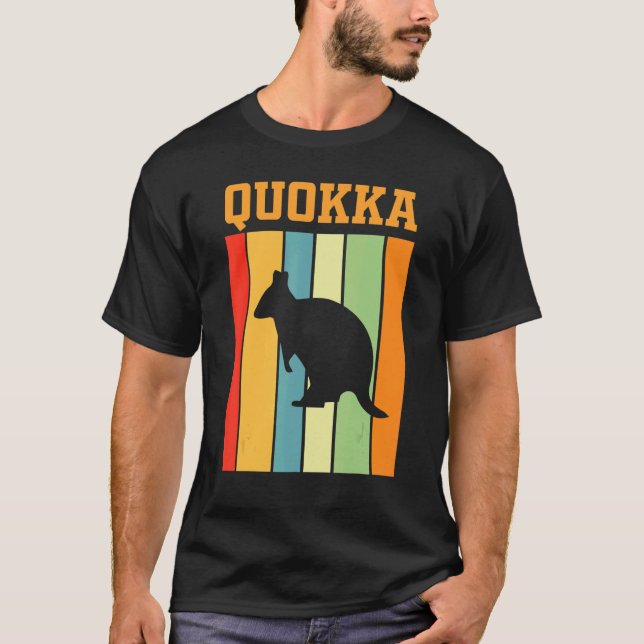 Quokka Shadow Silhouette In Retro Colours T-Shirt (Front)