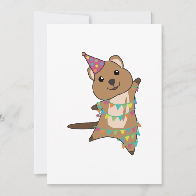 Quokka Wishes Happy Birthday To You Quokkas Adult  Invitation (Front)