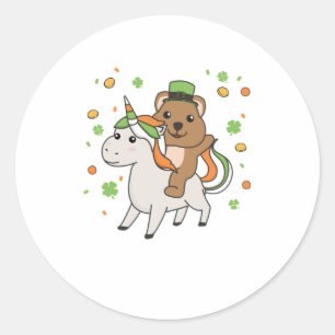 Quokka With Unicorn St. Patrick's Day Ireland Classic Round Sticker