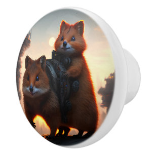 Quokkas Are Ready To Aim And Fire, Ceramic Knob