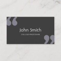 Quotation Marks College Professor Business Card