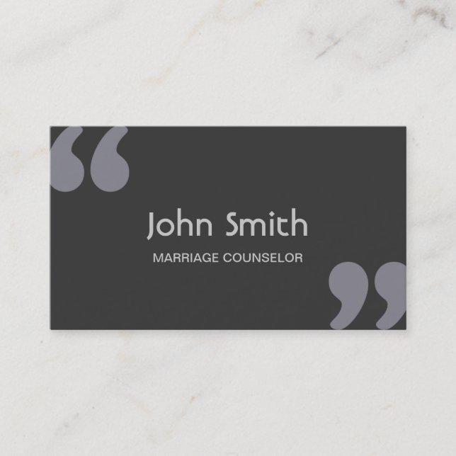 Quotation Marks Marriage Counseling Business Card (Front)
