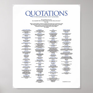 Quotations for Managers and Leaders Poster