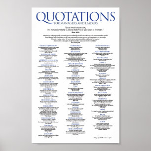Quotations for Managers and Leaders Poster