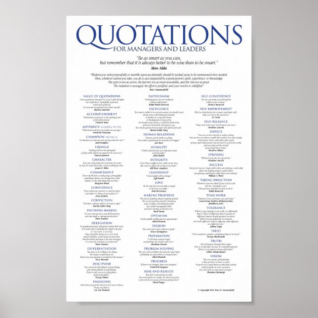 Quotations for Managers and Leaders Poster (Front)