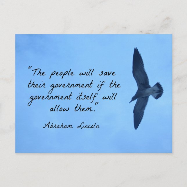 Quote about America by Abraham Lincoln Postcard (Front)