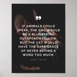 Quote About Cats' Grace by Mark Twain Poster