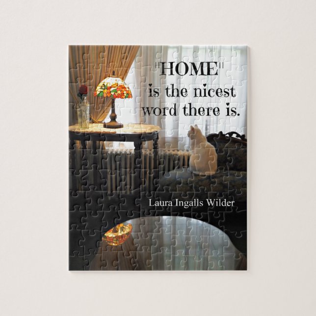 Quote about Home, by Laura Ingalls Wilder Jigsaw Puzzle (Vertical)