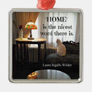 Quote about Home, by Laura Ingalls Wilder Metal Tree Decoration