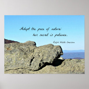 Quote about Nature and Patience, by R.W. Emerson Poster